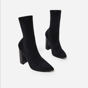 EGO black Lycra sock boots (Tony Bianco inspired)